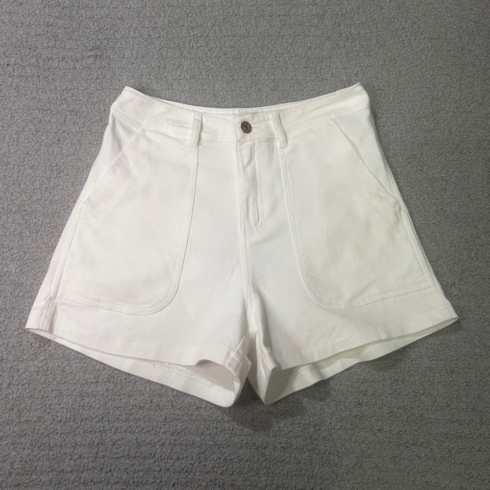 Big Waterblue Sky Denim Shorts High Rise Small White Coastal Utility Summer
